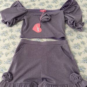 Sugar Thrillz Shimmery Lilac Knit Set